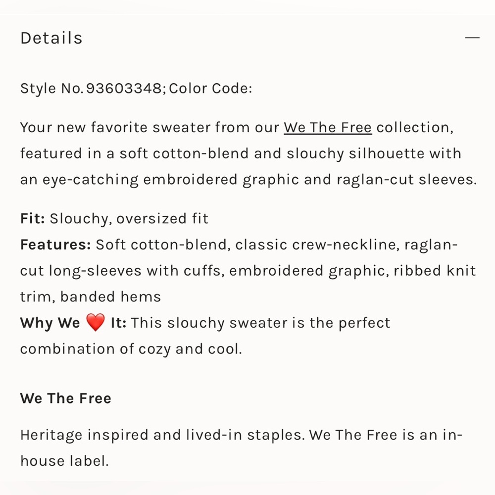 Free People We The Free Graphic Crewneck Sweater Embroidered Bunny Size … - Picture 12 of 15